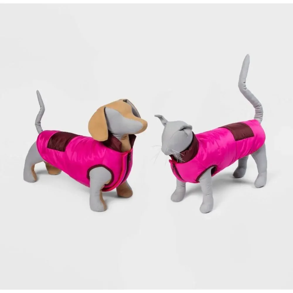 Boots & Barkley Dog & Cat Puffer Vest Size Small Pink